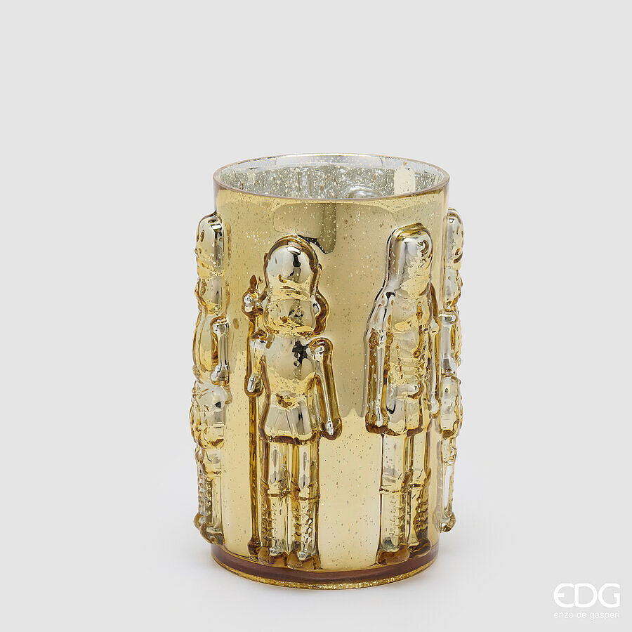 EDG Enzo De Gasperi Vase Soldatino Zylinder Gold H25 Ø15 cm – Weihnachtsdekoration