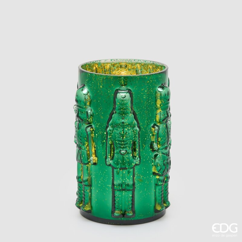 EDG Enzo De Gasperi Vase Soldatino Zylinder Grün H25 Ø15 cm – Weihnachtsdeko