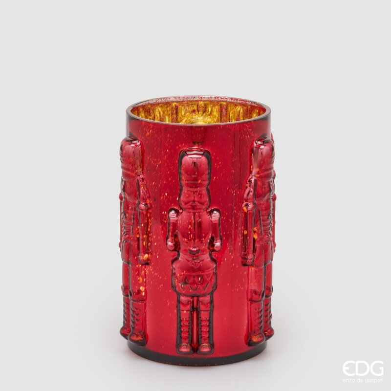 EDG Enzo De Gasperi Vase Soldatino Zylinder Rot H25 Ø15 cm – Weihnachtsdeko