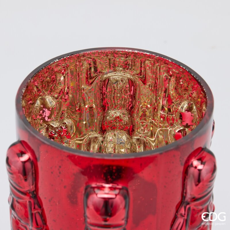 EDG Enzo De Gasperi Vase Soldatino Zylinder Rot H25 Ø15 cm – Weihnachtsdeko