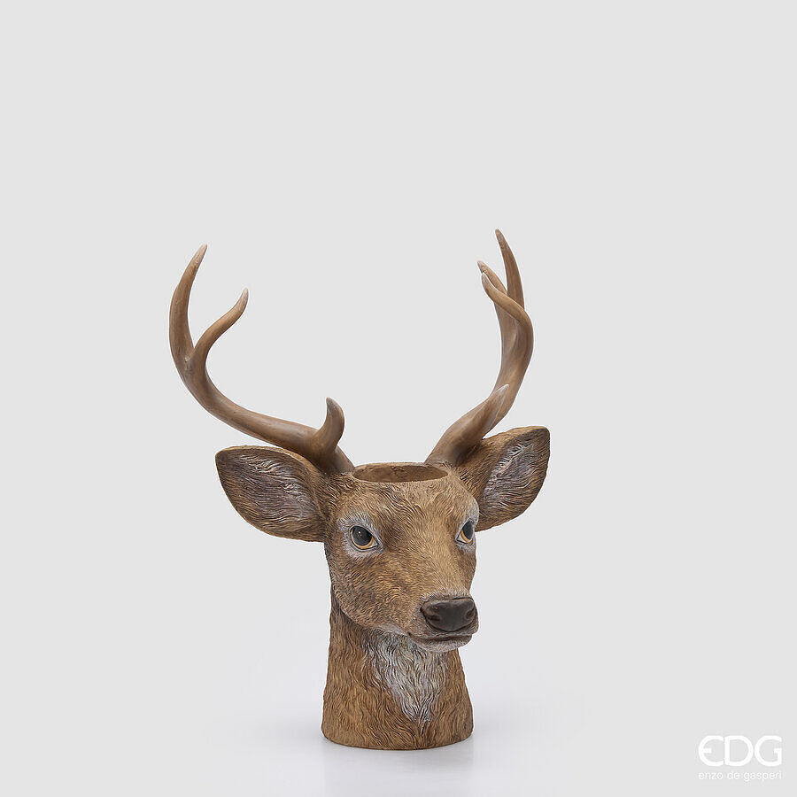 EDG Enzo De Gasperi Vase Hirsch Hazelnut 37x33xH47 cm – Weihnachtsdeko