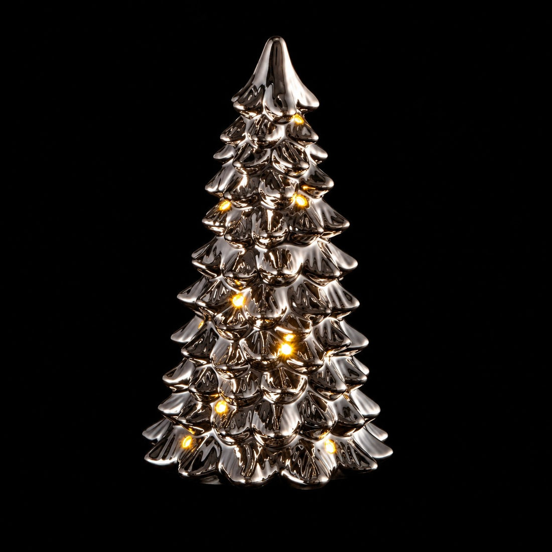 Ad Trend Albero di Natale con LED in Ceramica H19 Ø10,5 cm – Decorazione Natalizia Luminosa