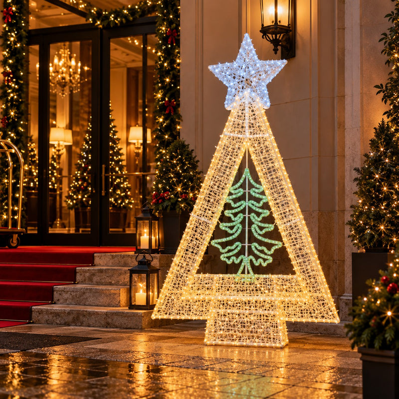 Ad Trend Leuchtender Weihnachtsbaum 1482 LED für draußen 130x130xH205 cm – Weihnachtsdekoration