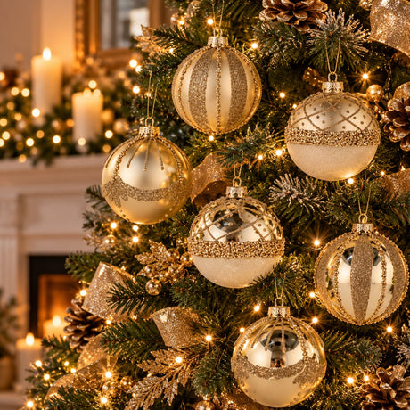 Ad Trend Weihnachtskugel aus Glas Gold Ø8 cm sortiert 1 Stk. – Weihnachtsdeko