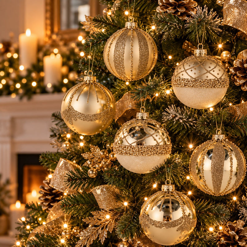 Ad Trend Weihnachtskugel aus Glas Gold Ø8 cm sortiert 1 Stk. – Weihnachtsdeko