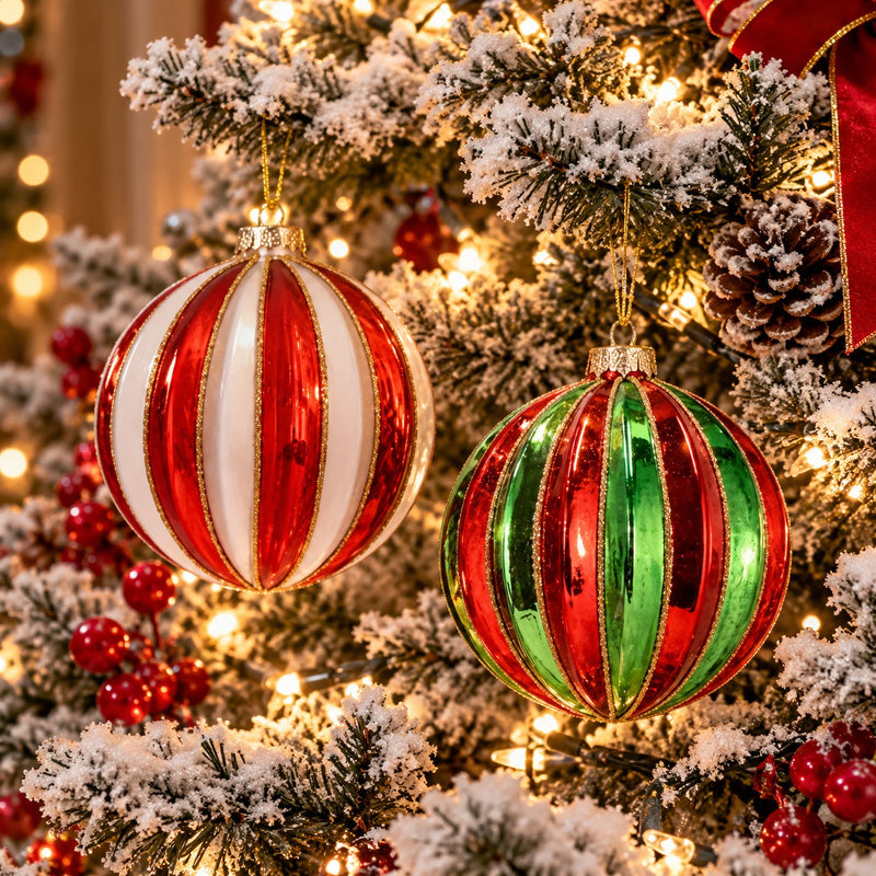 Ad Trend Weihnachtskugel aus zweifarbigem Glas Ø10 cm sortiert 1 Stk. – Weihnachtsschmuck