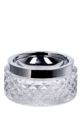 Ad Trend Aschenbecher mit Federung aus Glas und Metall D 12 cm H 6 cm