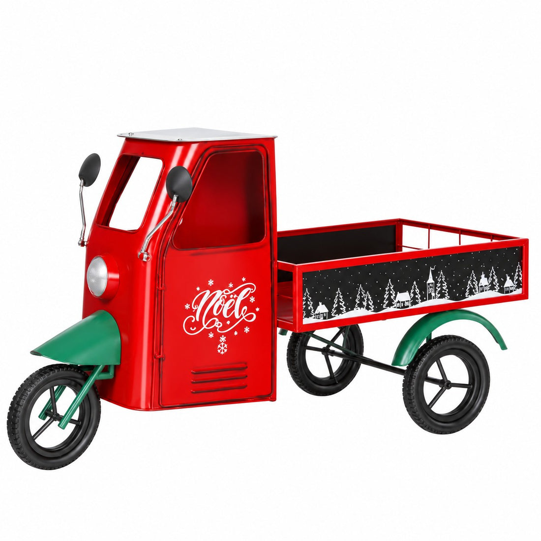 Ad Trend Blumenkasten Apecar Weihnachtlich in Naturstahl 155x74xH94 cm – Weihnachtsdekoration