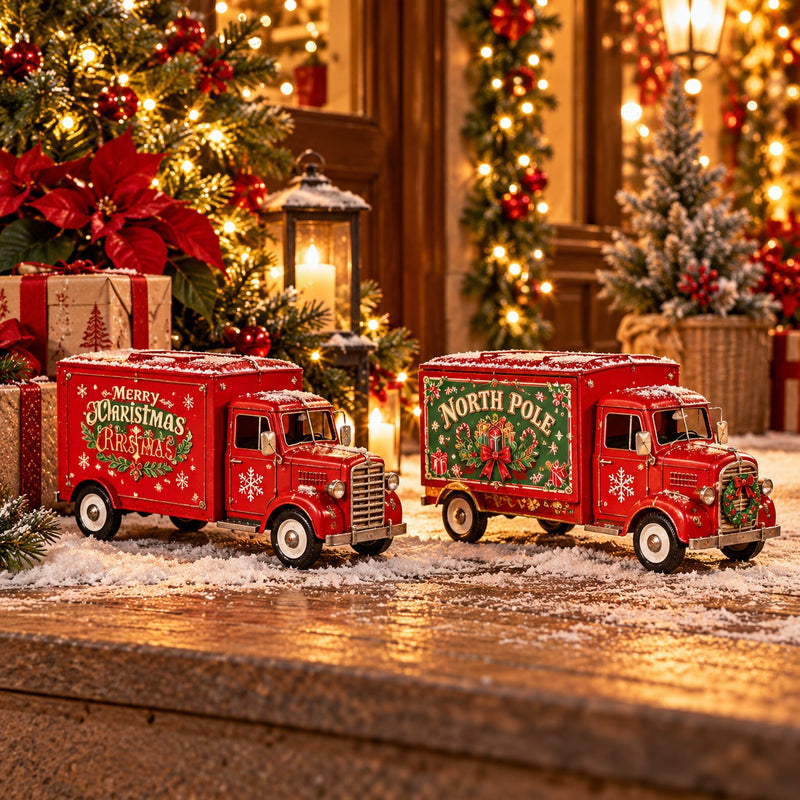 Ad Trend Deko-Lastwagen Weihnachtlich Eisen Sortiert 34x15xH19 cm 1 Stk. – Weihnachtsdekoration