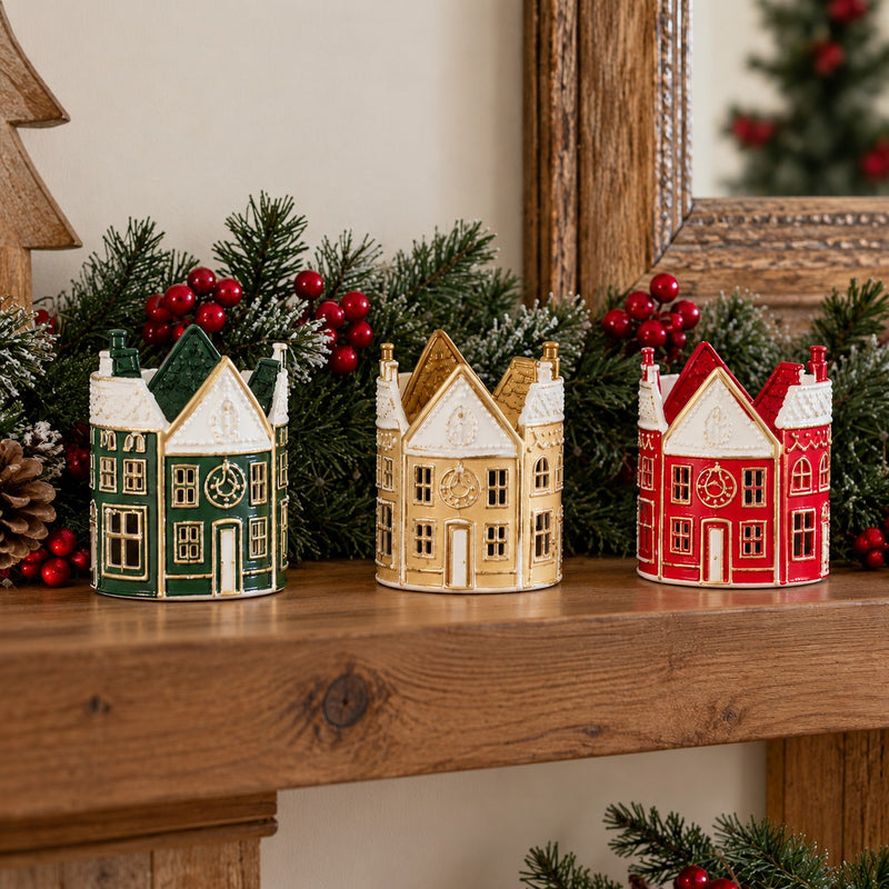 Ad Trend Mini Weihnachtsdeko Haus aus Eisen sortiert 20x20xH25 cm 1 Stk. – Weihnachtsdeko