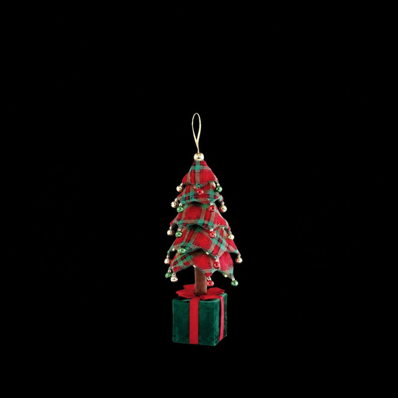 Ad Trend Weihnachtsbaum mit Weihnachtsgeschenk Tartan 25x25xH70 cm – Weihnachtsdeko