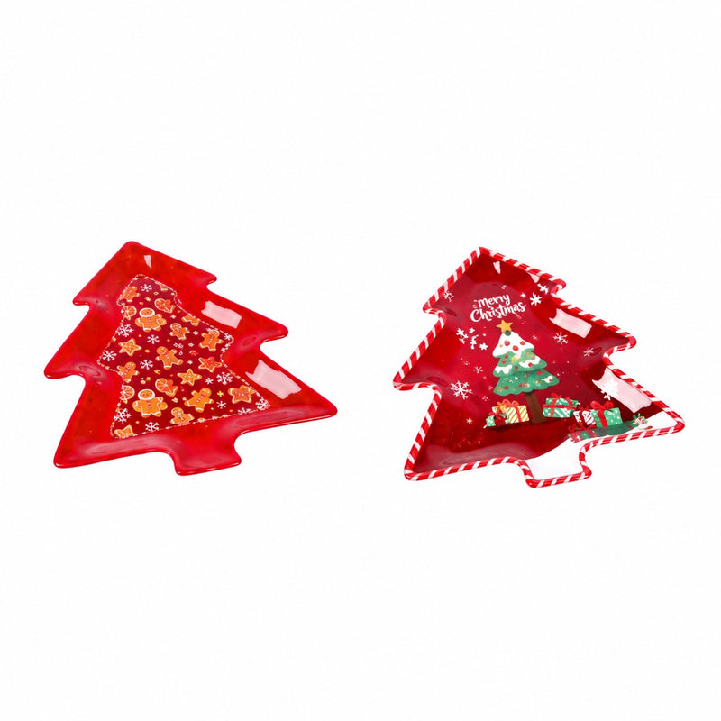 Ad Trend Vassoio Natalizio in Melamina a Forma di Albero di Natale Assortito 28x36 cm 1 Pz – Accessorio Tavola di Natale