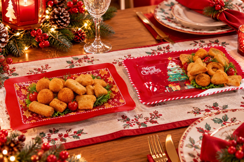 Ad Trend Rechteckiges Tablett Weihnachten aus Melamin sortiert 48x28 cm 1 Stk. – Tischzubehör zu Weihnachten