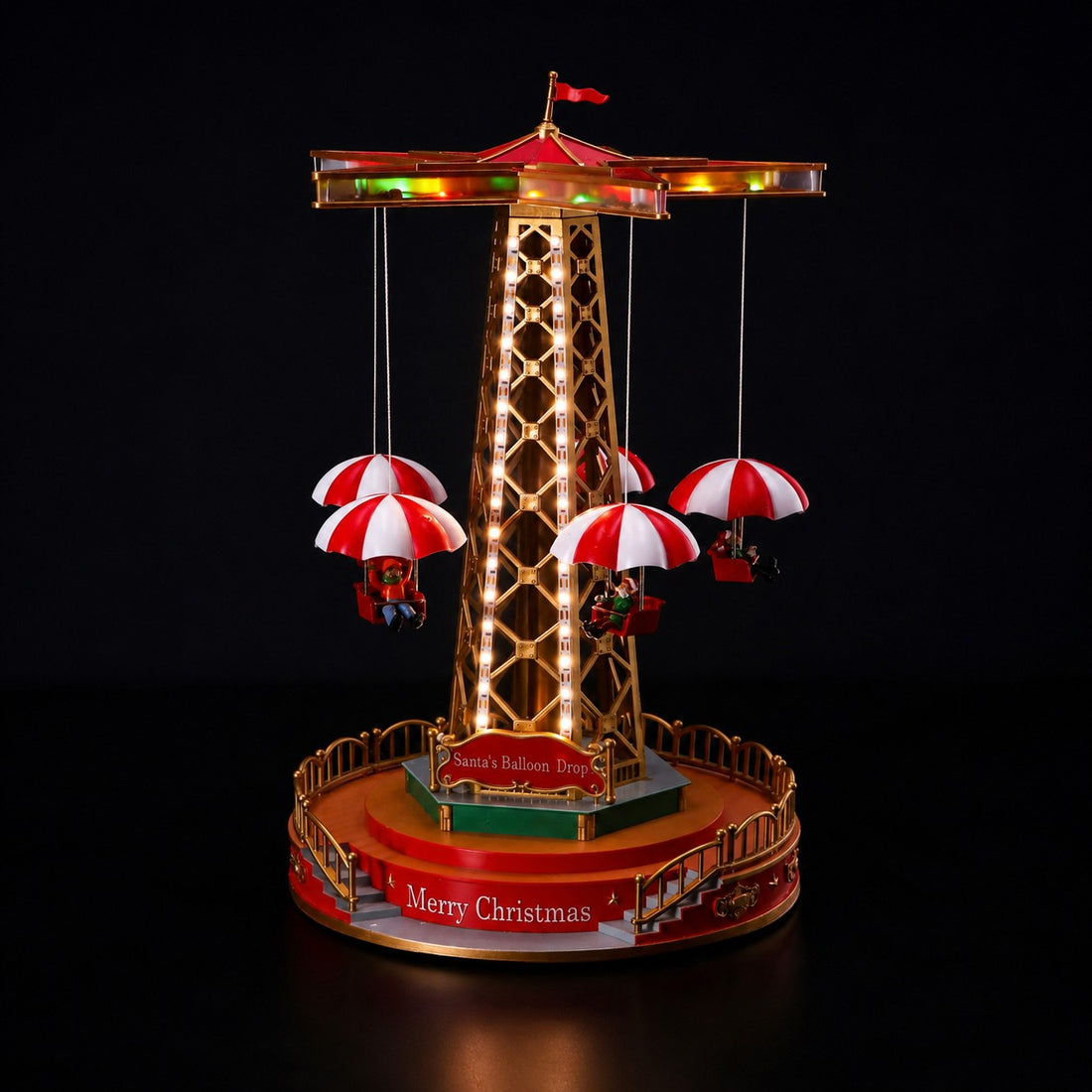 Ad Trend Weihnachtskarussell mit 59 LEDs Ø 25 cm H 45 cm Rot