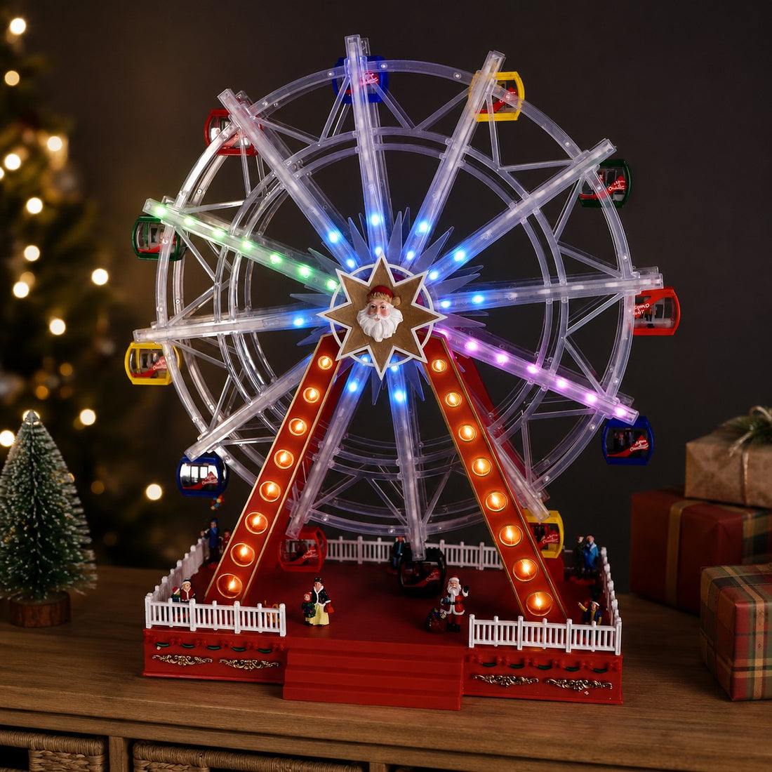 Ad Trend Giostra Natale con 100 Led 57 x 25 Cm H 64 Cm Rosso