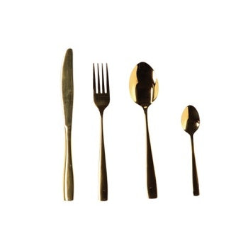 Ad Trend Set 4 Posate Pacho in Acciaio Color Oro – Servizio Posate Elegante per la Tavola e la Casa