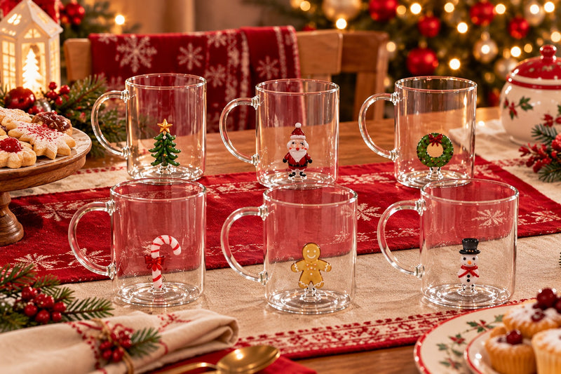 Ad Trend Tazza Mug Natalizia in Vetro 450 ml con Figura 3D Assortita 1 Pz – Idea Regalo Natale