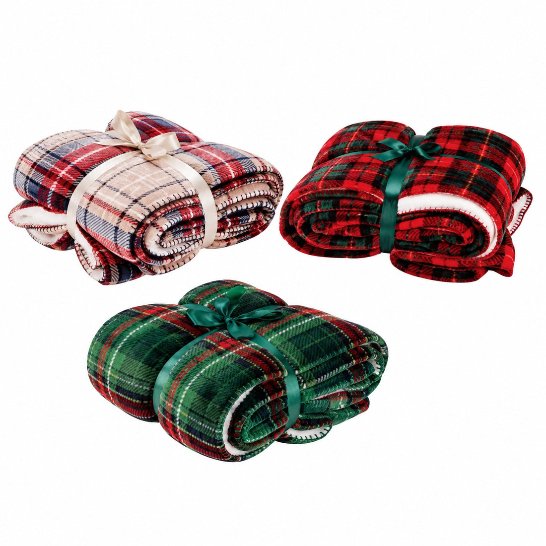 Ad Trend Weihnachtsdecke aus Flanell und Sherpa sortiert, 1 Stk. 200x220 cm – Weiches und warmes Plaid für das Bett
