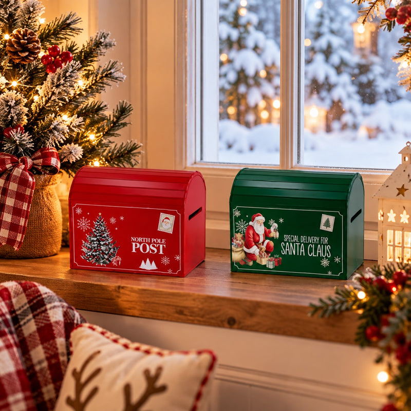 Ad Trend Weihnachtlicher Postkasten aus MDF sortiert 28x19xH24 cm 1 Stk. – Weihnachtsdekoration