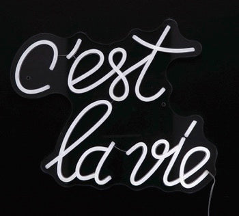 Ad Trend Insegna Luminosa Neon LED C'est La Vie 40x33 cm – Decorazione Luminosa da Parete per Camera, Locali e Casa