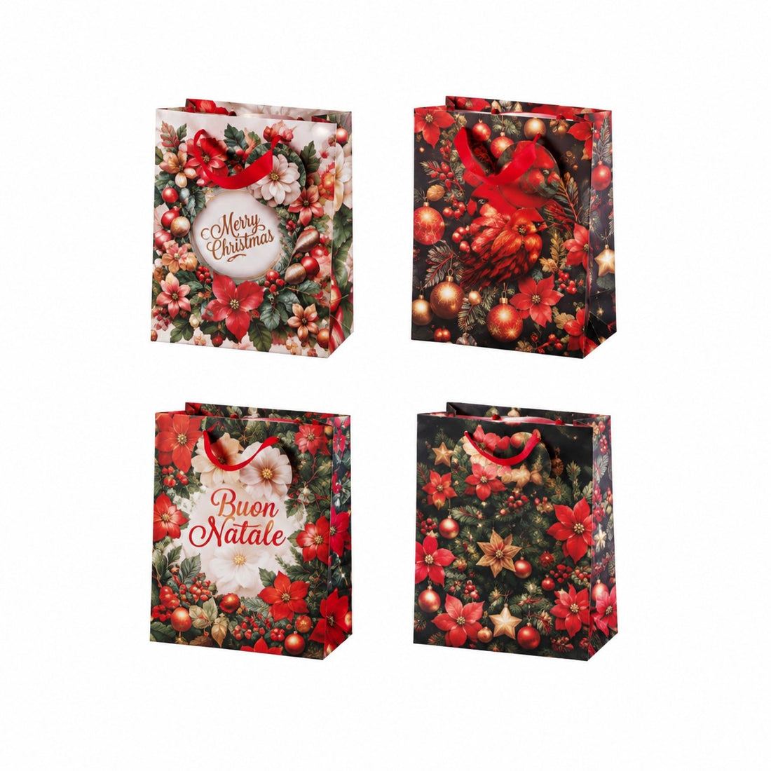 Ad Trend Geschenktasche Weihnachten aus Papier Sortiert 18x10xH23 cm 1 Stk. – Beutel für Weihnachtsgeschenkverpackungen