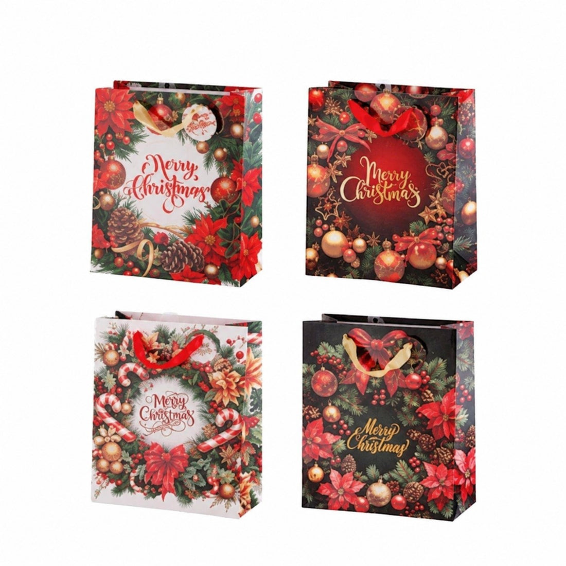 Ad Trend Weihnachtliche Geschenktasche aus Papier in Sortierung 26x12xH32 cm 1 Stk – Beutel für Weihnachtsgeschenkverpackungen