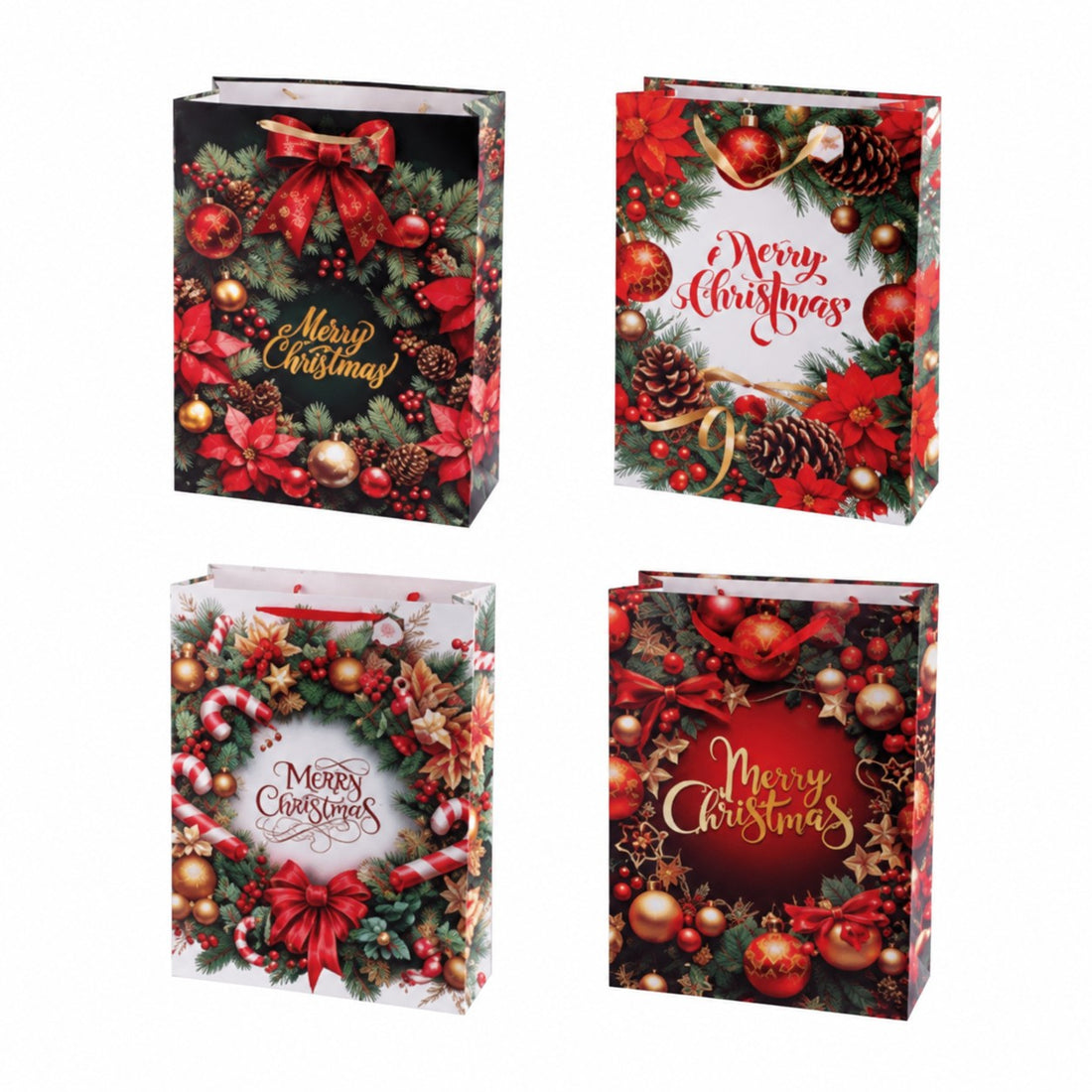 Ad Trend Weihnachtsgeschenktasche aus sortiertem Papier 50x20xH70 cm 1 Stk. – Beutel für Weihnachtsgeschenkverpackungen