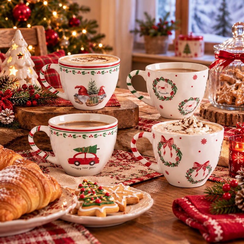 Ad Trend Jumbo-Weihnachtstasse, sortiert, Ø11 cm, 1 Stk. – Dekorative Frühstückstasse zu Weihnachten