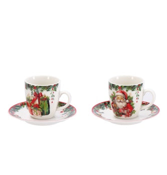 Ad Trend Kaffeeservice Weihnachten für 6 Personen Ø6xH6 cm – Set Kaffeetassen für den Weihnachtstisch