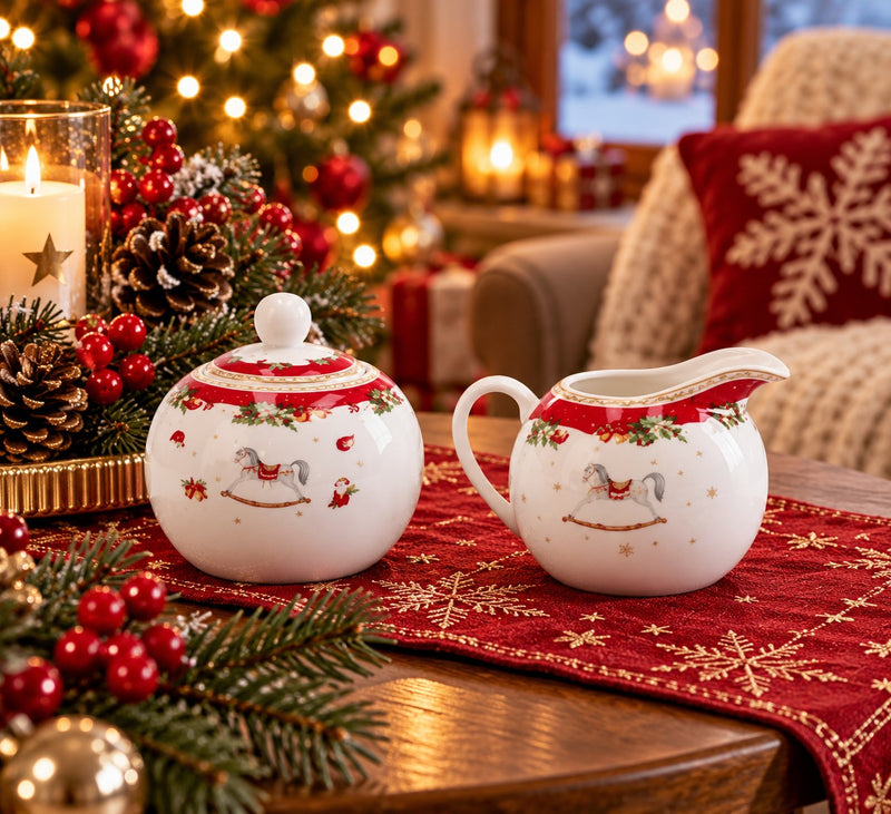 Ad Trend Set Zuckerdose und Milchkännchen aus Keramik – Kaffee- und Teeservice für den Tisch