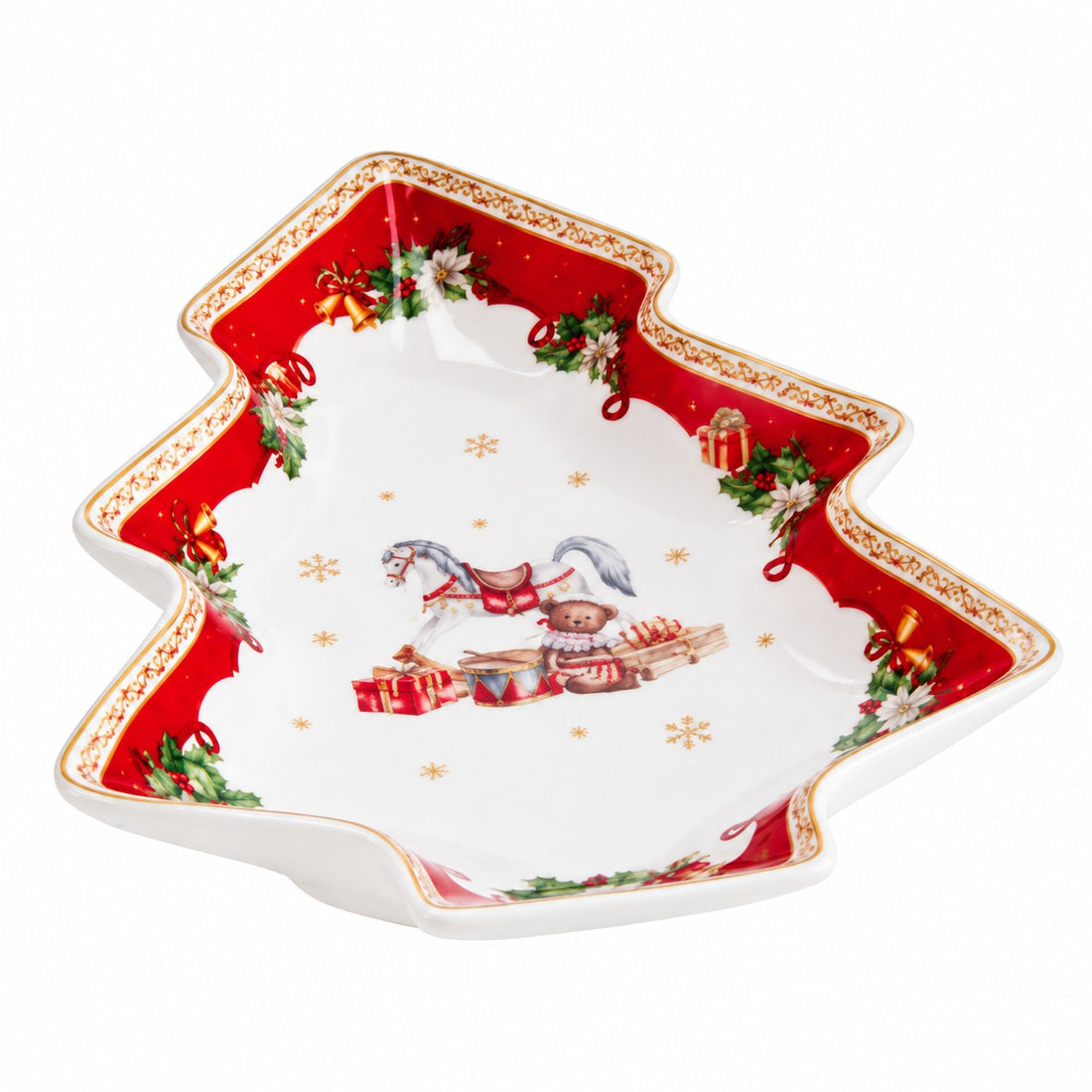 Ad Trend Weihnachtsteller in Form eines Weihnachtsbaums aus Keramik 19x16 cm – Dekoratives Accessoire für den Weihnachtstisch