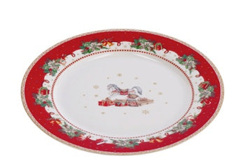 Ad Trend Rundes Weihnachtsteller aus Porzellan Ø27 cm – Dekorativer Tischdeko-Accessoire für die Weihnachtstafel