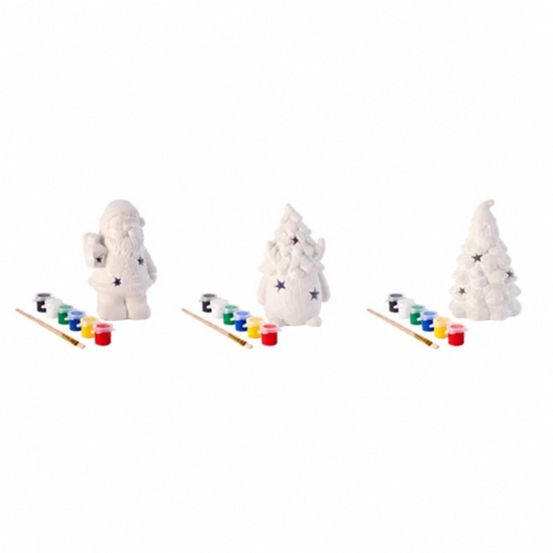 Ad Trend Weihnachtsdekoration mit LED zum Bemalen, Pinsel und 6 Farben sortiert 1 Set – Kreatives DIY-Weihnachts-Kit