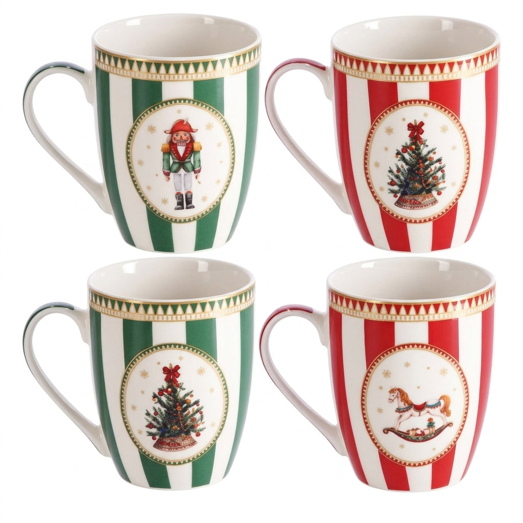 Ad Trend Weihnachtsbecher Mug sortiert 360 ml Ø8xH10 cm 1 Stk. – Dekorativer Becher zum Frühstück zur Weihnachtszeit