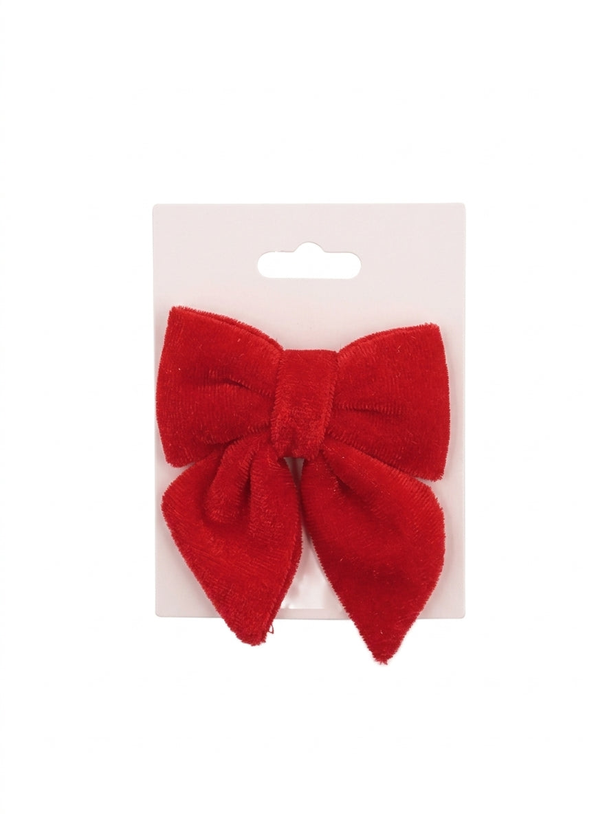 Ad Trend Fiocco Natalizio Rosso in Velluto e Plastica 8x11 cm – Decorazione per Albero di Natale, Addobbi e Confezioni Regalo