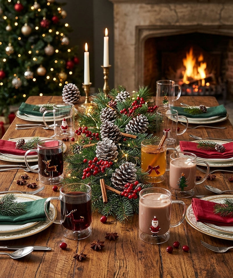 Ad Trend Weihnachtstasse Mug aus Glas mit 3D-Figur sortiert 450 ml 1 Stk. – Dekorative Frühstückstasse zu Weihnachten