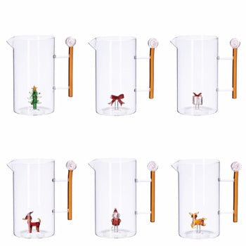 Ad Trend Weihnachtskanne aus Glas mit 3D-Figur sortiert 1,2 Liter 1 Stk. – Dekoratives Accessoire für den Weihnachtstisch