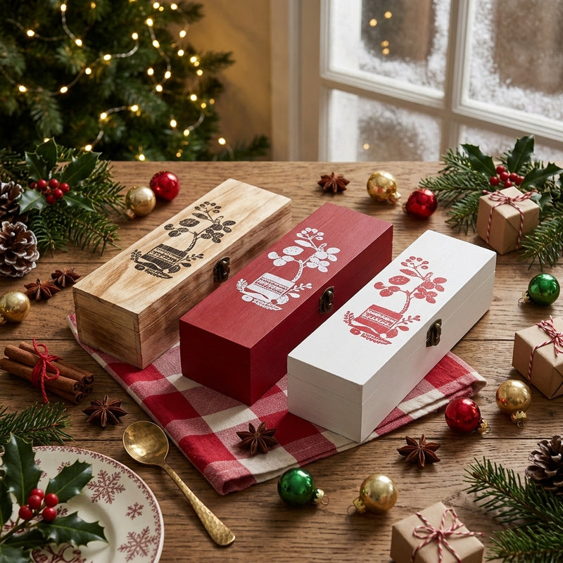 Ad Trend Weihnachts-Flaschenständer aus Holz für 2 Flaschen sortiert 36x20xH10 cm 1 Stk. – Weihnachtsgeschenkverpackung