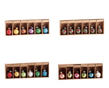 Ad Trend Set 6 Glasmarkierer Weihnachten in Glas in Form von Weihnachtskugel Sortiert 1 Pack – Dekorative Tischzubehör für Weihnachtstisch
