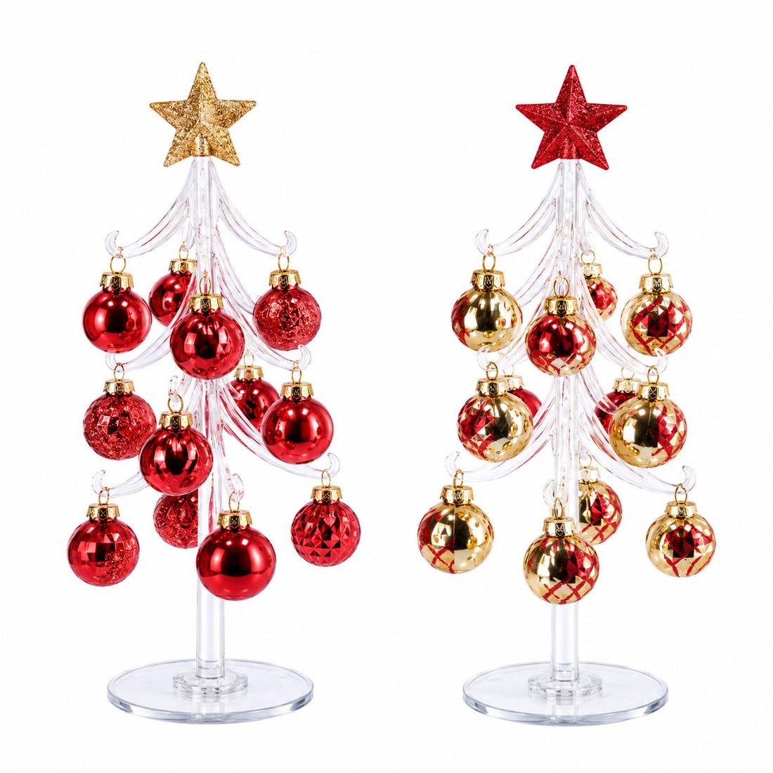 Ad Trend Dekorativer Weihnachtsbäumchen mit sortierten Glaskugeln Ø10xH26 cm 1 Stk. – Weihnachtsdeko für das Zuhause