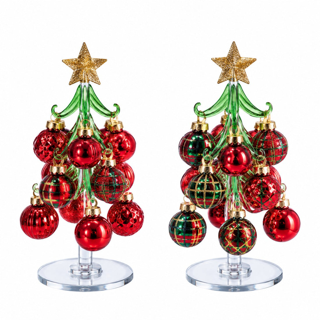 Ad Trend Weihnachtsbäumchen Dekorativ mit sortierten Glaskugeln Ø9xH20 cm 1 Stk. – Weihnachtsdeko für zu Hause