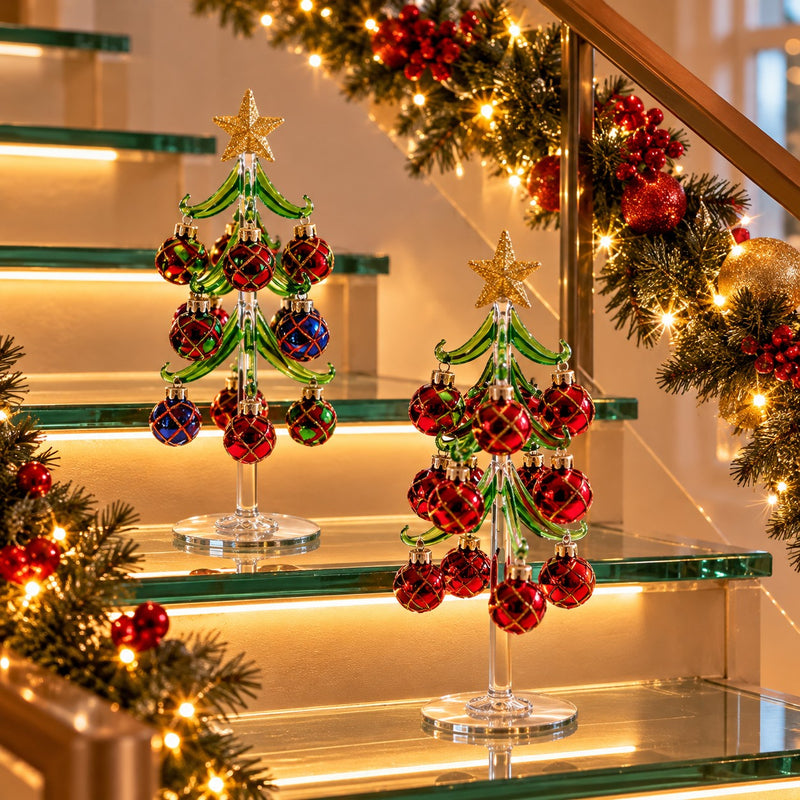 Ad Trend Weihnachtsbäumchen Dekorativ mit Glaskugeln sortiert Ø10xH26 cm 1 Stk. – Weihnachtsdekoration für Zuhause