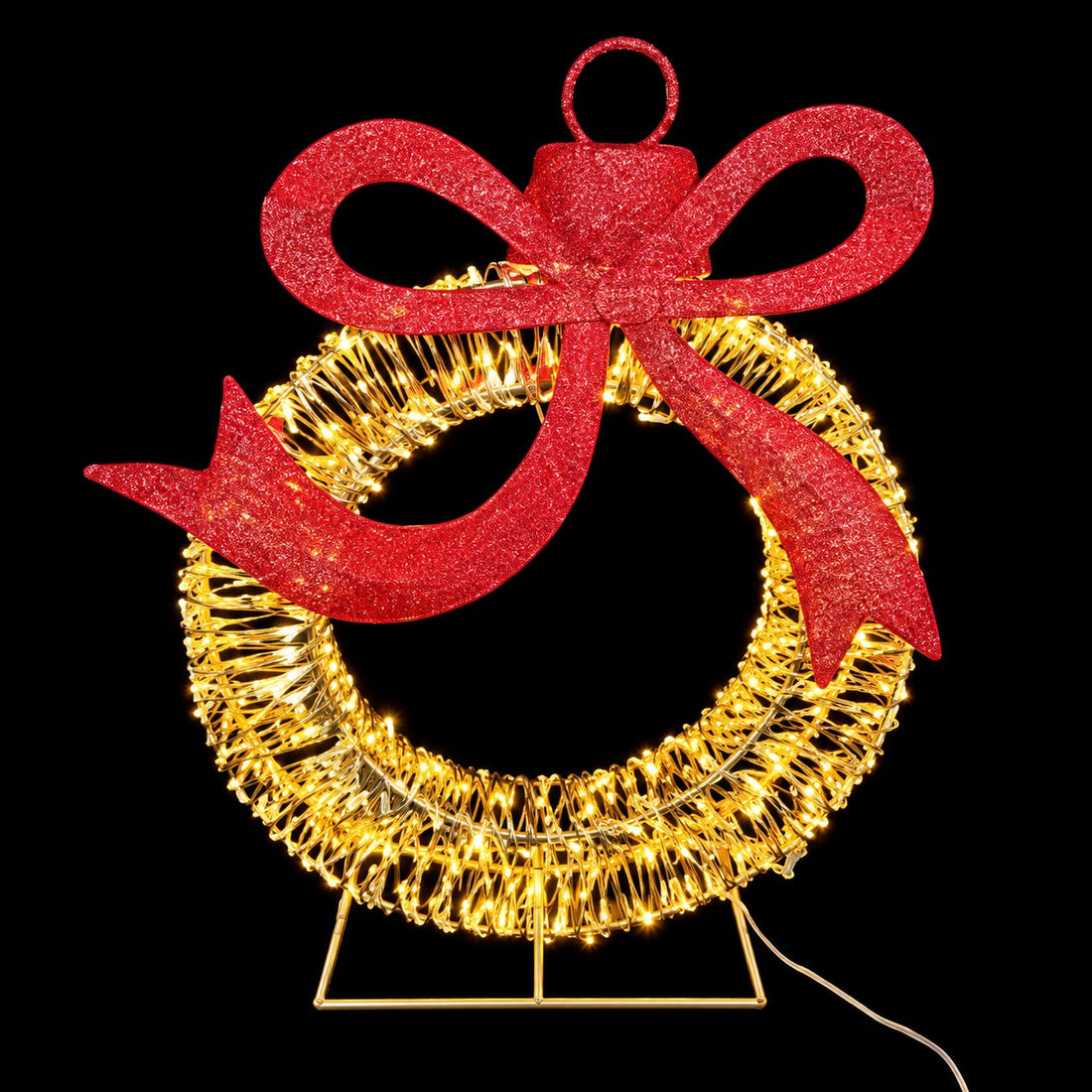 Ad Trend Weihnachtskugel Leuchtend Gold aus Kunststoff und Eisen mit 400 LED-Leuchten IP44 48x18xH58 cm – Weihnachtsdekoration für außen