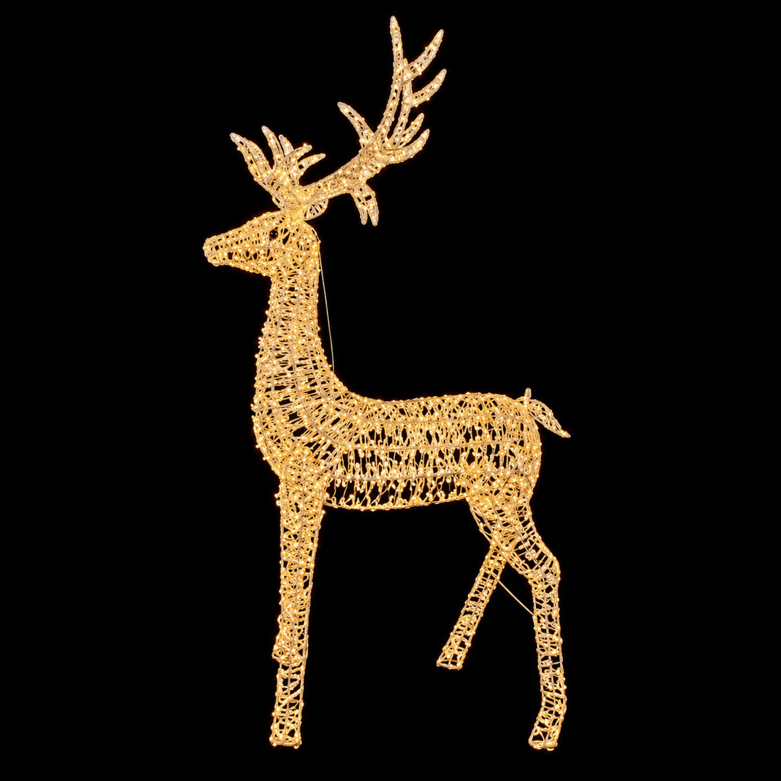 Ad Trend Leuchtender weihnachtlicher Rentier Gold mit 2400 LED warmweiß IP44 110x340xH200 cm – Weihnachtsdeko für Innen- und Außenbereich