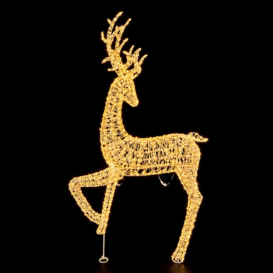 Ad Trend Leuchtender Weihnachtshirsch Gold 5200 LED in Kunststoff IP44 123x40xH270 cm – Weihnachtsdekoration für außen und Garten