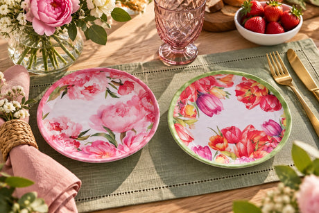 Ad Trend Piatto Frutta Leafy in Melamina Ø22xH2 cm – 1 Pezzo Assortito