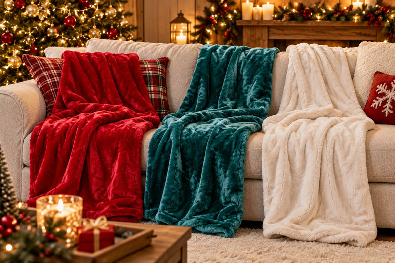 Ad Trend Weihnachts-Plaid aus Flanell sortiert 130x160 cm 1 Stk. – Weiches dekoratives Plaid für Sofa und Bett zu Weihnachten
