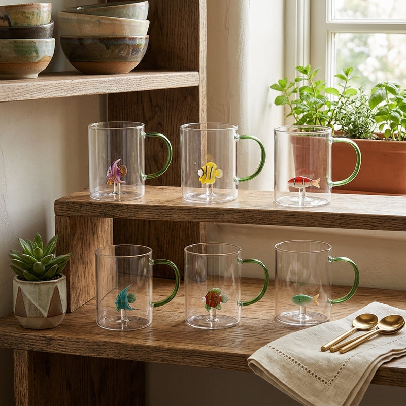 Ad Trend Tazza Mug in Vetro con Figura 3D Assortita 420 ml 1 Pz – Tazza Decorativa per Tè e Bevande, Accessorio per la Tavola