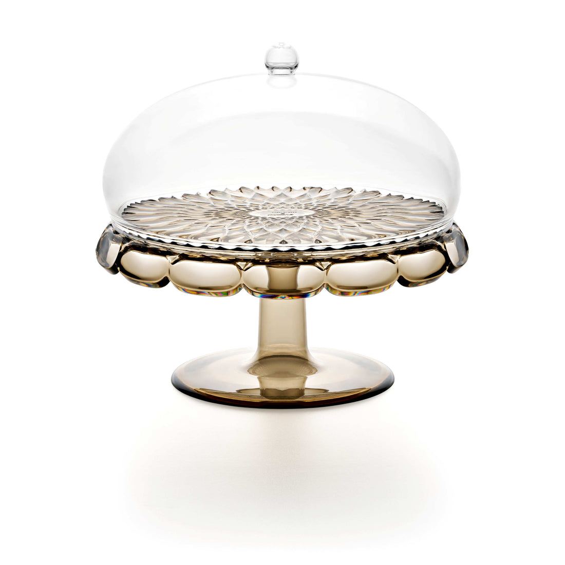 GUZZINI Serviertablett mit Glocke Vanity Bio-Based D 30 cm Rauch
