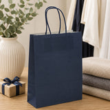 L'Arcolaio Shopper Kraft Blau Weihnachtsgeschenke 18x7x24 cm Packung 10 Stück